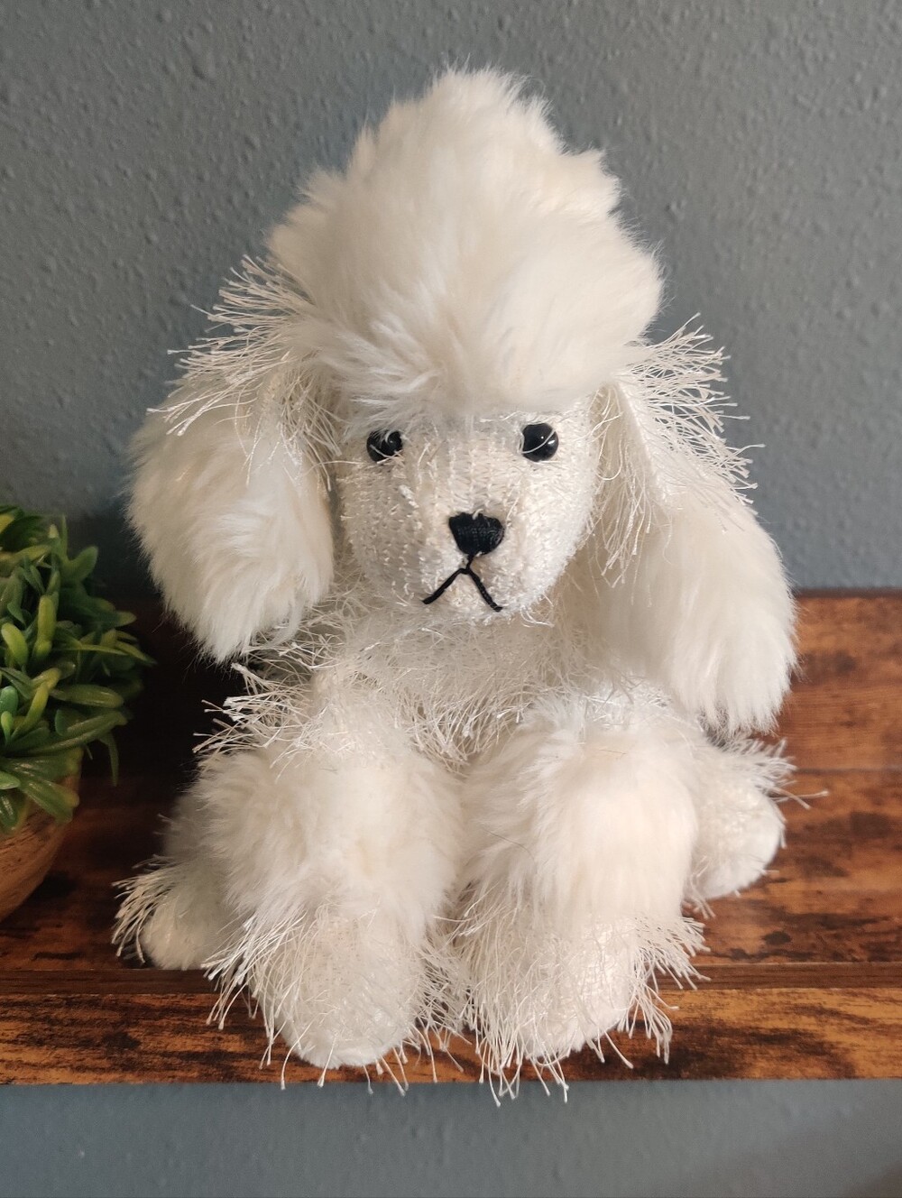 Webkinz Poodle White Dog Puppy Realistic Stuffed Animal Ganz Kids Toy Plush